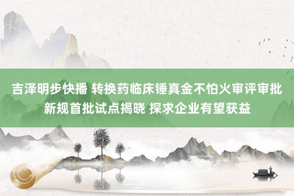 吉泽明步快播 转换药临床锤真金不怕火审评审批新规首批试点揭晓 探求企业有望获益