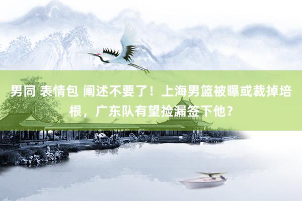 男同 表情包 阐述不要了！上海男篮被曝或裁掉培根，广东队有望捡漏签下他？