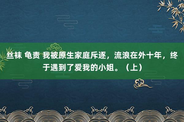 丝袜 龟责 我被原生家庭斥逐，流浪在外十年，终于遇到了爱我的小姐。（上）