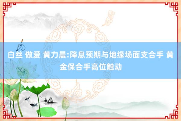 白丝 做爱 黄力晨:降息预期与地缘场面支合手 黄金保合手高位触动