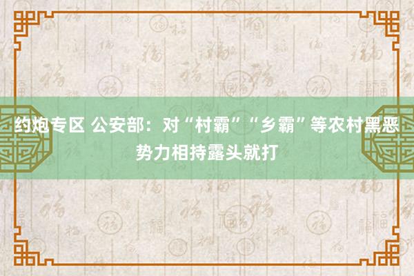 约炮专区 公安部：对“村霸”“乡霸”等农村黑恶势力相持露头就打