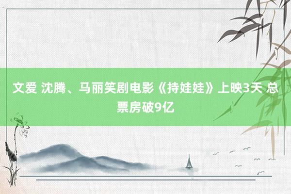 文爱 沈腾、马丽笑剧电影《持娃娃》上映3天 总票房破9亿