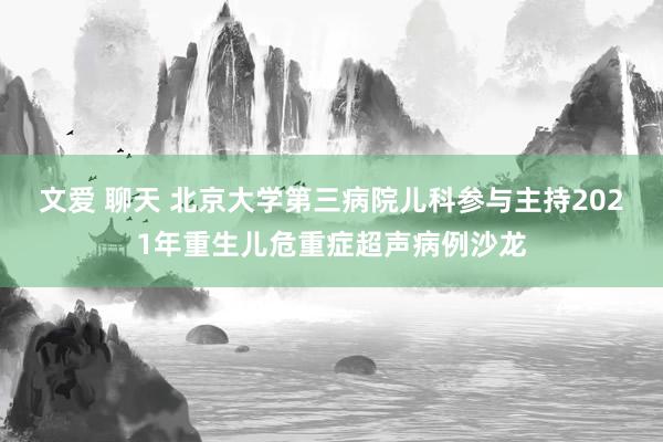 文爱 聊天 北京大学第三病院儿科参与主持2021年重生儿危重症超声病例沙龙